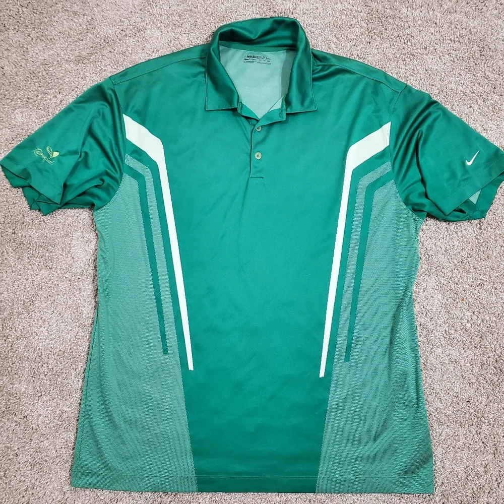 Nike Golf‎ Dri Fit Green Short Sleeve Polo Hawaiian Mens XXL